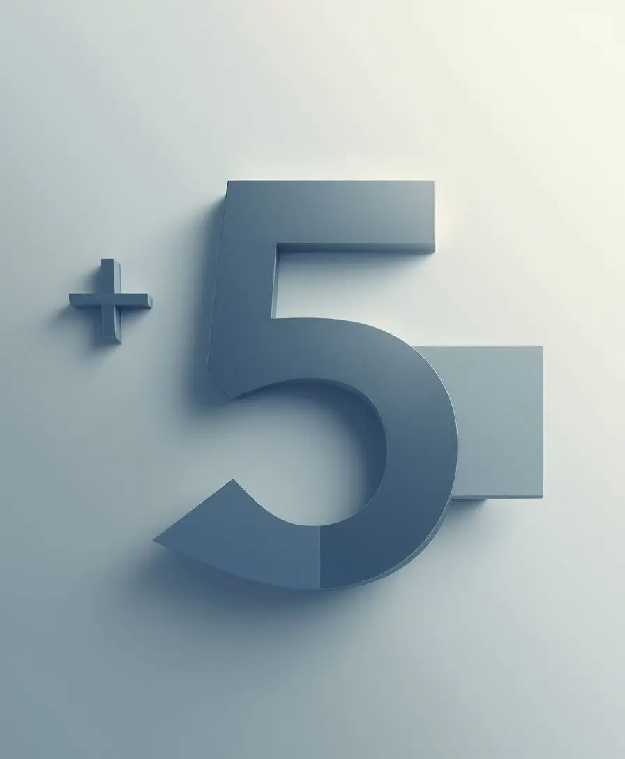 Un cinco sobre fondo